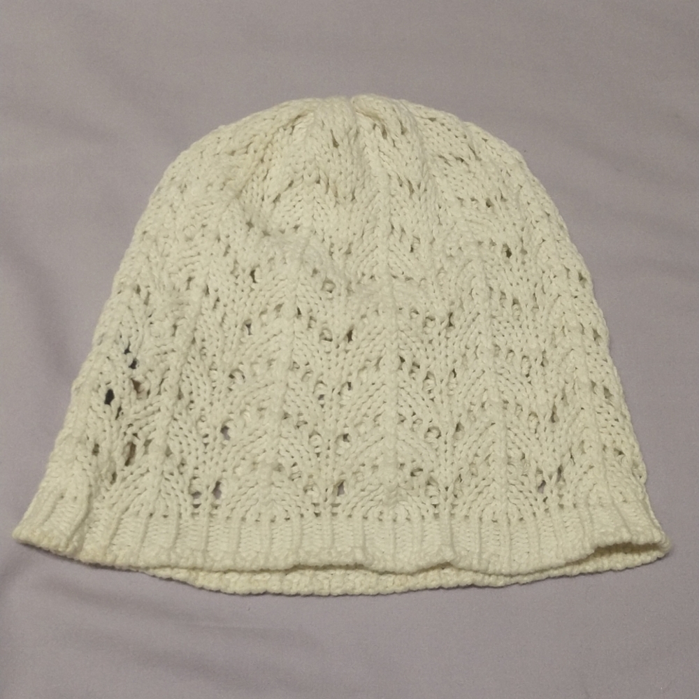 Cream Crocheted Beanie